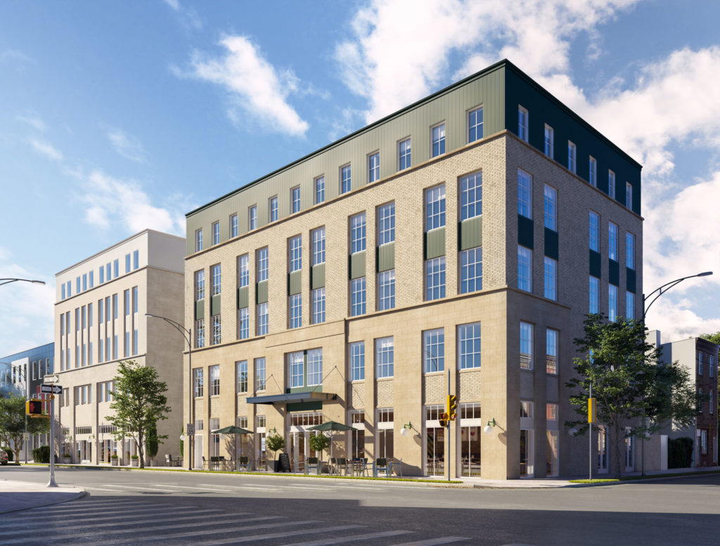 Five-story white building at 2046 Front Street in Philadelphia.